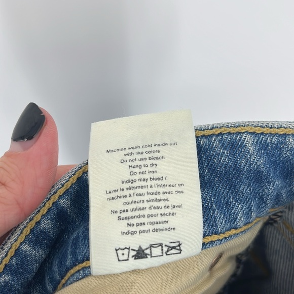 Rag & Bone Boyfriend Jeans Cuffed Rolled Ankle Medium Wash Bristol Distressed 26 - Picture 15 of 16